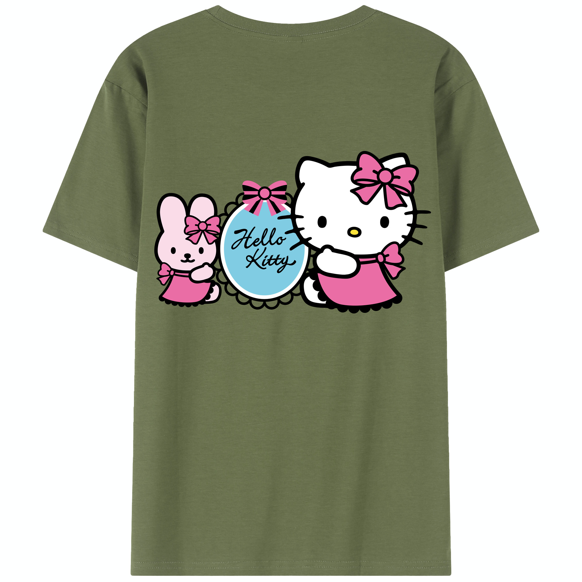 （画像用） Hello Kitty ハローキティ 綿100％半袖Tシャツ（背面プリント）